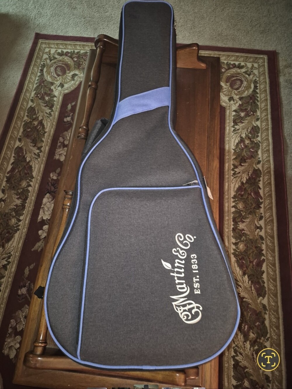 Gray and Blue Padded Acoustic Guitar Case